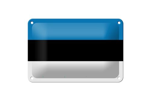 Blechschild Flagge Estlands 18x12cm Flag of Estonia Dekoration