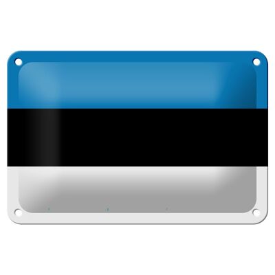 Cartel de chapa con bandera de Estonia, 18x12cm, decoración de bandera de Estonia