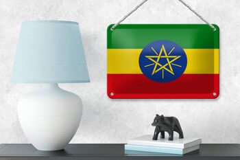 Signe en étain drapeau de l'éthiopie 18x12cm, décoration du drapeau de l'éthiopie 4