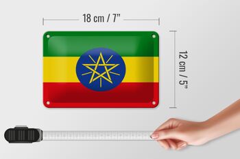 Signe en étain drapeau de l'éthiopie 18x12cm, décoration du drapeau de l'éthiopie 5