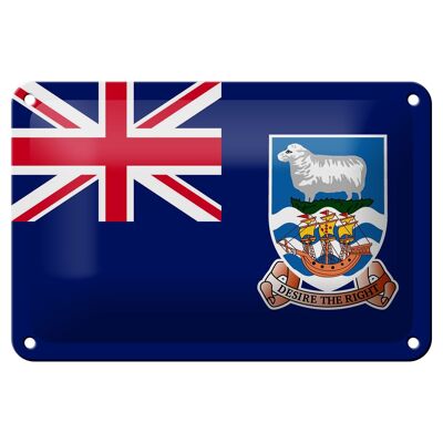 Cartel de chapa con bandera de las Islas Malvinas, 18x12cm, decoración de las Islas Malvinas