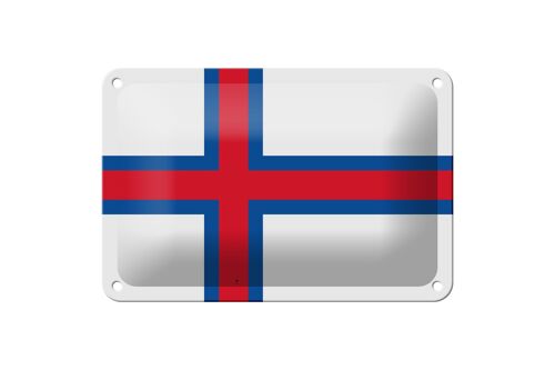 Blechschild Flagge Färöer 18x12cm Flag of the Faroe Islands Dekoration