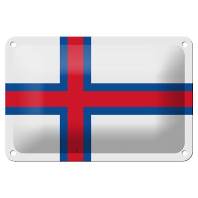 Blechschild Flagge Färöer 18x12cm Flag of the Faroe Islands Dekoration