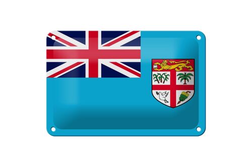 Blechschild Flagge Fidschis 18x12cm Flag of Fiji Dekoration