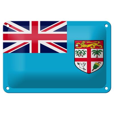 Cartel de chapa Bandera de Fiji 18x12cm Bandera de Fiji Decoración