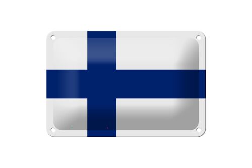 Blechschild Flagge Finnlands 18x12cm flag of Finland Dekoration