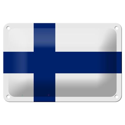 Cartel de chapa bandera de Finlandia 18x12cm decoración de la bandera de Finlandia