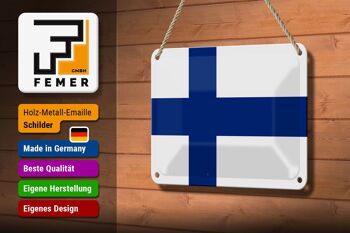 Signe en étain drapeau de la finlande, 18x12cm, décoration du drapeau de la finlande 3
