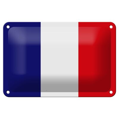 Targa in metallo Bandiera della Francia 18x12 cm Decorazione bandiera della Francia