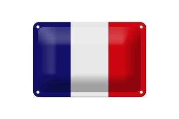 Signe en étain drapeau de la France 18x12cm, décoration du drapeau de la France 1