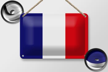 Signe en étain drapeau de la France 18x12cm, décoration du drapeau de la France 2