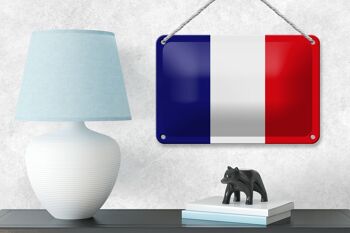 Signe en étain drapeau de la France 18x12cm, décoration du drapeau de la France 4