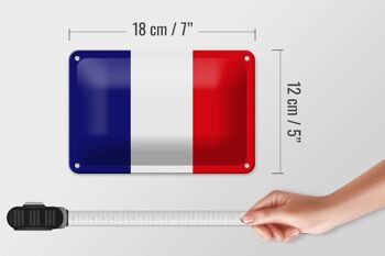 Signe en étain drapeau de la France 18x12cm, décoration du drapeau de la France 5
