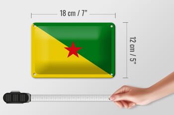 Signe en étain drapeau de la guyane française, 18x12cm, décoration française 5