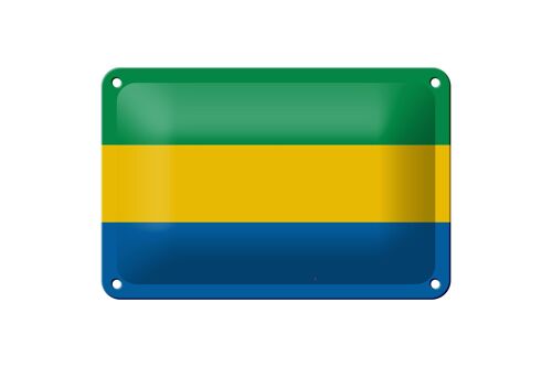 Blechschild Flagge Gabuns 18x12cm Flag of Gabon Dekoration