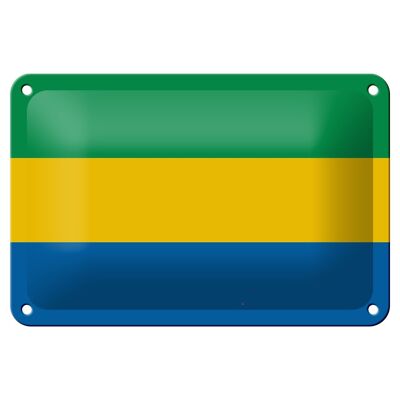 Cartel de chapa Bandera de Gabón 18x12cm Bandera de Gabón Decoración