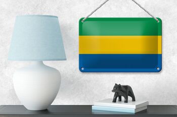 Signe en étain drapeau du Gabon 18x12cm, décoration du drapeau du Gabon 4