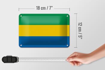 Signe en étain drapeau du Gabon 18x12cm, décoration du drapeau du Gabon 5