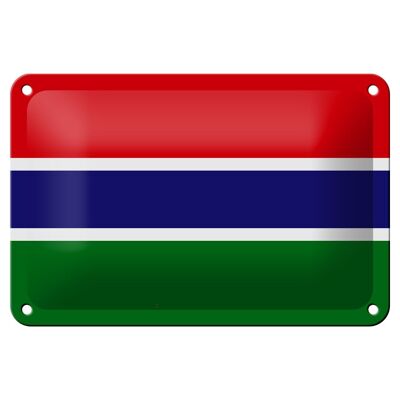 Cartel de chapa Bandera de Gambia 18x12cm Bandera de Gambia Decoración