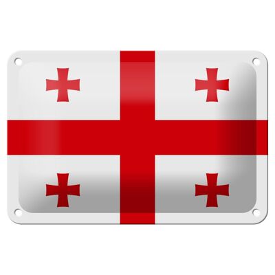 Signe en étain drapeau de la géorgie 18x12cm, décoration du drapeau de la géorgie