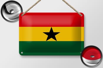 Signe en étain drapeau du Ghana 18x12cm, décoration du drapeau du Ghana 2