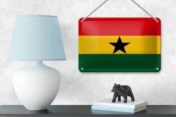 Signe en étain drapeau du Ghana 18x12cm, décoration du drapeau du Ghana 4