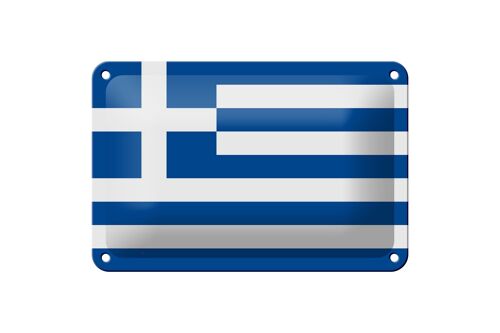 Blechschild Flagge Griechenlands 18x12cm Flag of Greece Dekoration