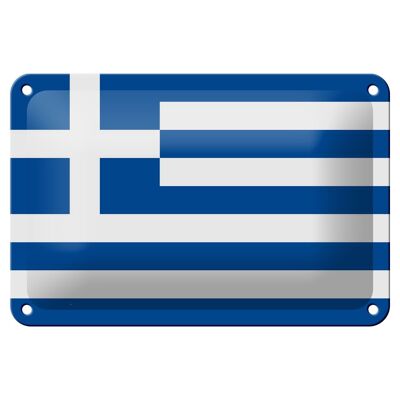 Cartel de chapa con bandera de Grecia, 18x12cm, decoración de bandera de Grecia