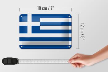 Signe en étain drapeau de la grèce 18x12cm, décoration du drapeau de la grèce 5