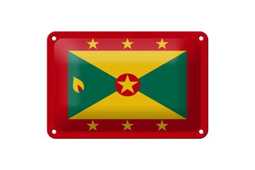 Blechschild Flagge Grenadas 18x12cm Flag of Grenada Dekoration