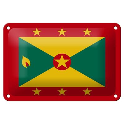 Blechschild Flagge Grenadas 18x12cm Flag of Grenada Dekoration