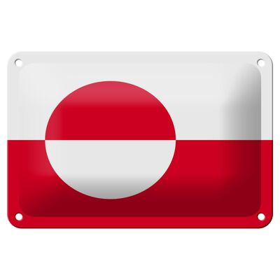 Cartel de chapa bandera de Groenlandia 18x12cm bandera de decoración de Groenlandia