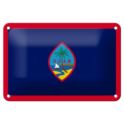 Cartel de chapa Bandera de Guam 18x12cm Bandera de Guam Decoración