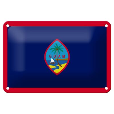 Blechschild Flagge Guams 18x12cm Flag of Guam Dekoration