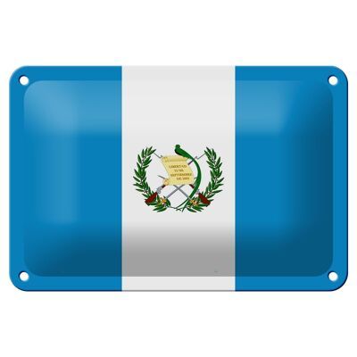 Cartel de chapa Bandera de Guatemala 18x12cm Bandera de Guatemala Decoración