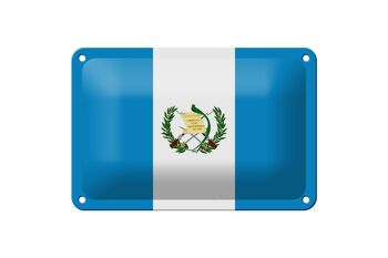 Signe en étain drapeau du Guatemala 18x12cm, décoration du drapeau du Guatemala 1