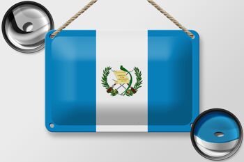 Signe en étain drapeau du Guatemala 18x12cm, décoration du drapeau du Guatemala 2