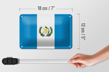 Signe en étain drapeau du Guatemala 18x12cm, décoration du drapeau du Guatemala 5