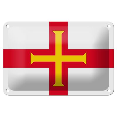 Targa in metallo Bandiera di Guernsey 18x12 cm Decorazione bandiera di Guernsey
