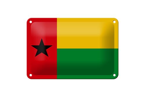 Blechschild Flagge Guinea-Bissaus 18x12cm Guinea-Bissau Dekoration