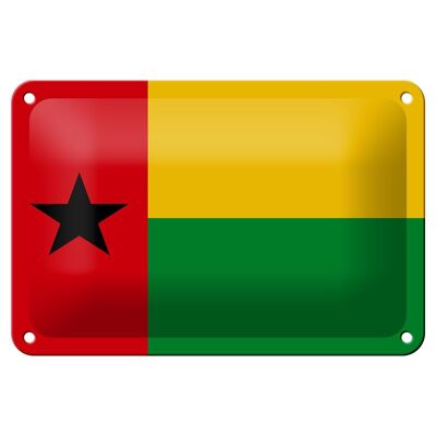 Signe en étain drapeau de la guinée-Bissau, 18x12cm, décoration de la guinée-Bissau