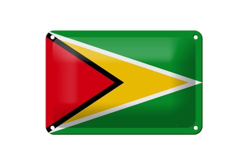 Blechschild Flagge Guyanas 18x12cm Flag of Guyana Dekoration