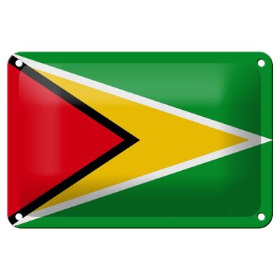 Cartel de chapa Bandera de Guyana 18x12cm Bandera de Guyana Decoración