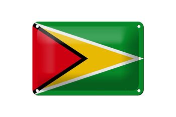 Signe en étain drapeau de la Guyane 18x12cm, décoration du drapeau de la Guyane 1