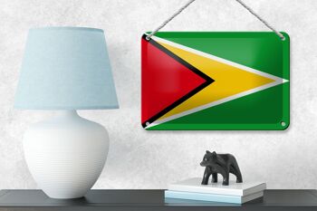 Signe en étain drapeau de la Guyane 18x12cm, décoration du drapeau de la Guyane 4