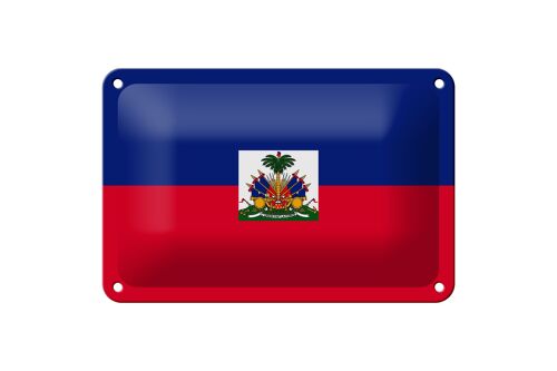 Blechschild Flagge Haitis 18x12cm Flag of Haiti Dekoration