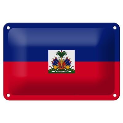 Blechschild Flagge Haitis 18x12cm Flag of Haiti Dekoration