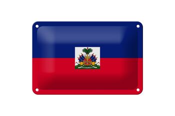 Signe en étain drapeau d'haïti 18x12cm, décoration du drapeau d'haïti 1