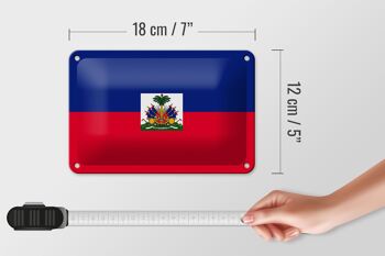 Signe en étain drapeau d'haïti 18x12cm, décoration du drapeau d'haïti 5