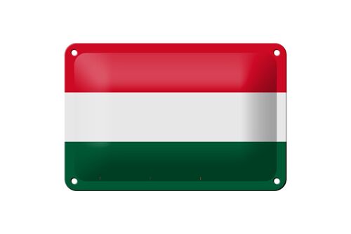Blechschild Flagge Ungarns 18x12cm Flag of Hungary Dekoration